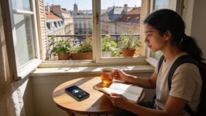 Woman reading to cope with anxiety