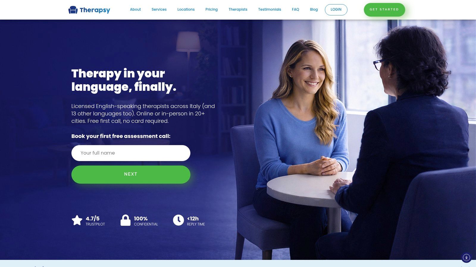 Screenshot from https://therapsy.it
