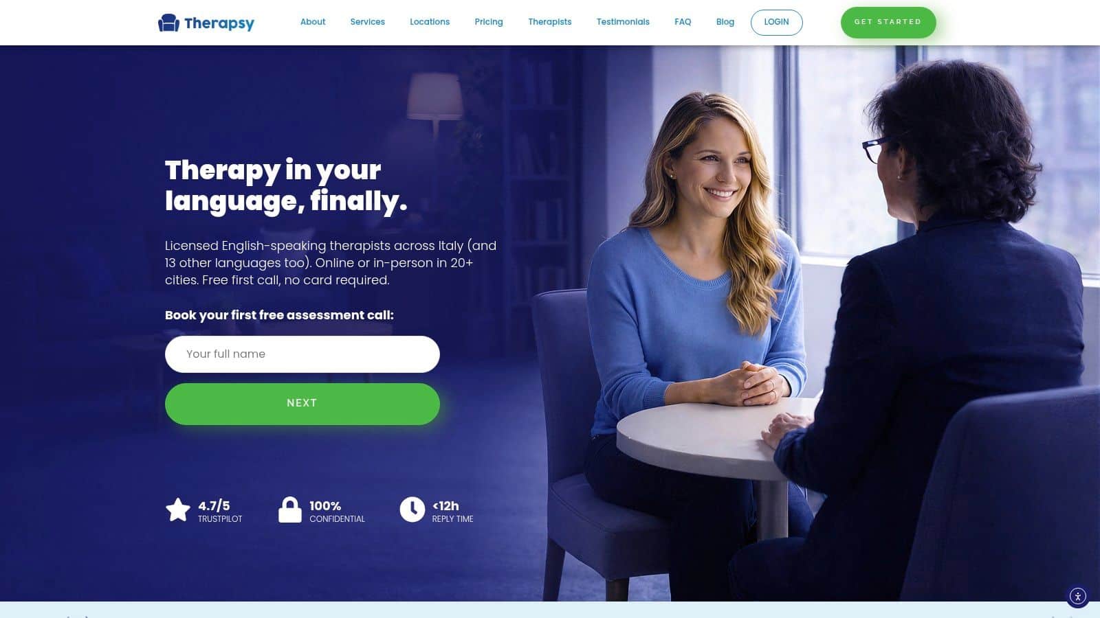 Screenshot from https://therapsy.it