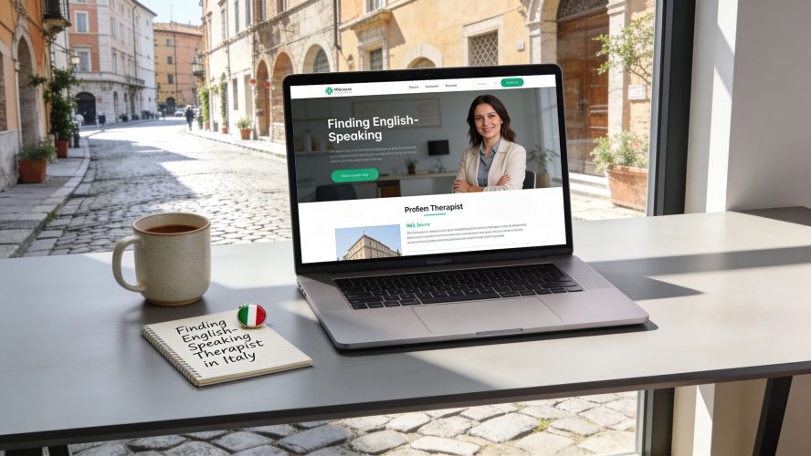 english-speaking-therapist-italy-laptop-setup